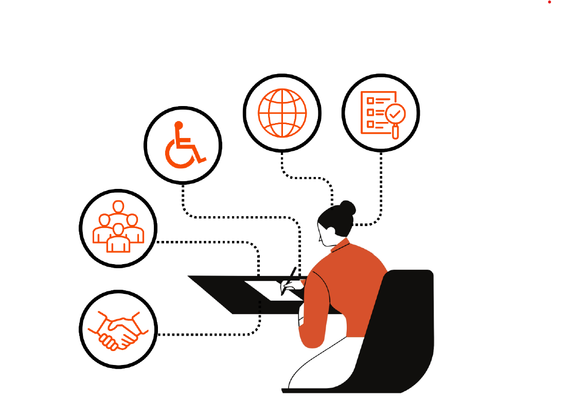 This image is the one on the cover, it shows a person looking at the computer, with several emoticons around her