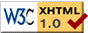 Logotipo de acreditación de XHTML 1.0 transitional válido